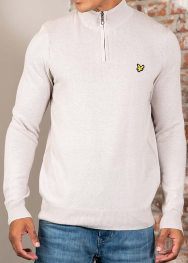Lyle & Scott Truien Cotton merino quarter zip jumper - cove