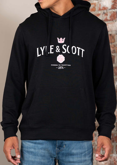 Lyle & Scott Hoodies Cheers to tradition graphic hoodie - jet black