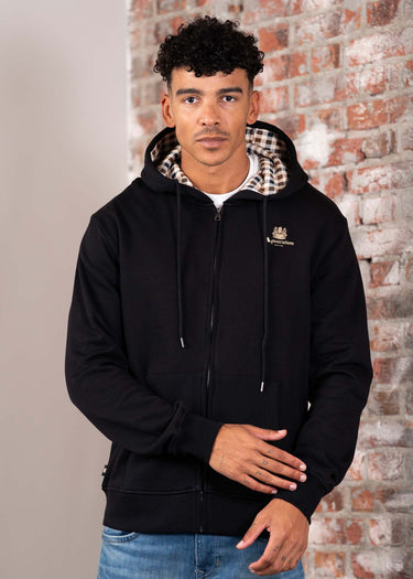 Aquascutum Vesten Full zipped hoodie fleece - black