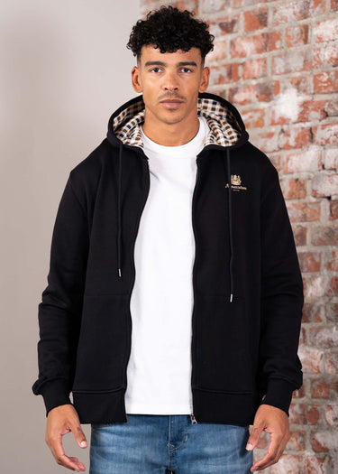 Aquascutum Vesten Full zipped hoodie fleece - black