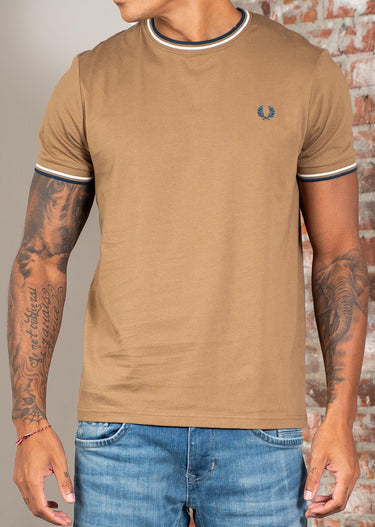 Fred Perry T-shirts Twin tipped t-shirt - shaded stone ecru dark petrol