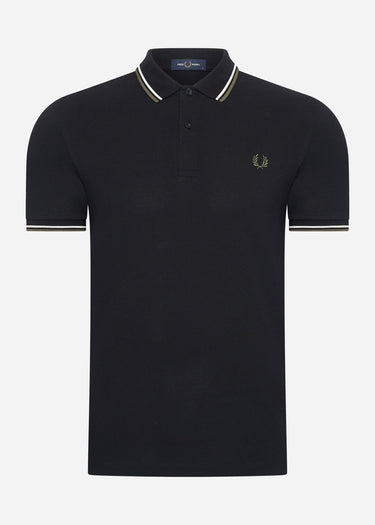 Fred Perry Polo's  Twin tipped fred perry shirt - black ecru laurel wreath green 