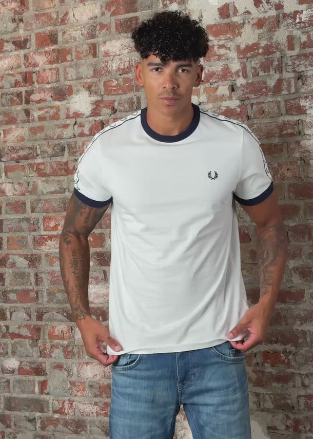 Fred Perry T-shirts Taped ringer t-shirt - snow white