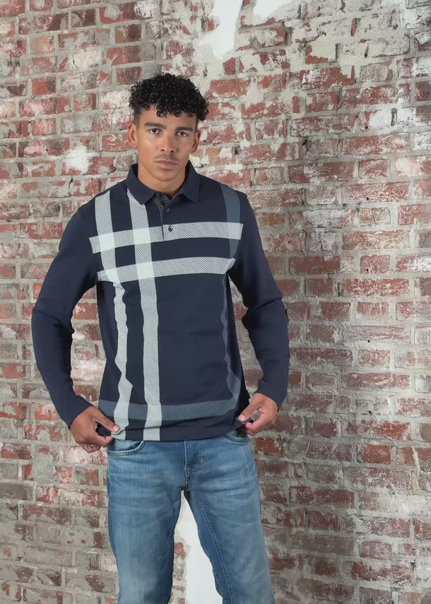 Barbour Longsleeve Polo's Blaine tailored ls polo shirt - navy